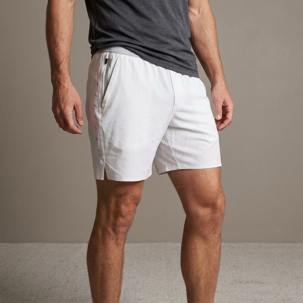 ten thousands Mens Athletic Shorts White Synthetic Performance Training SKU00234